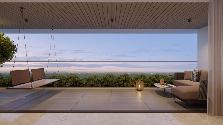 The balcony deck of a 4 BHK simplex
