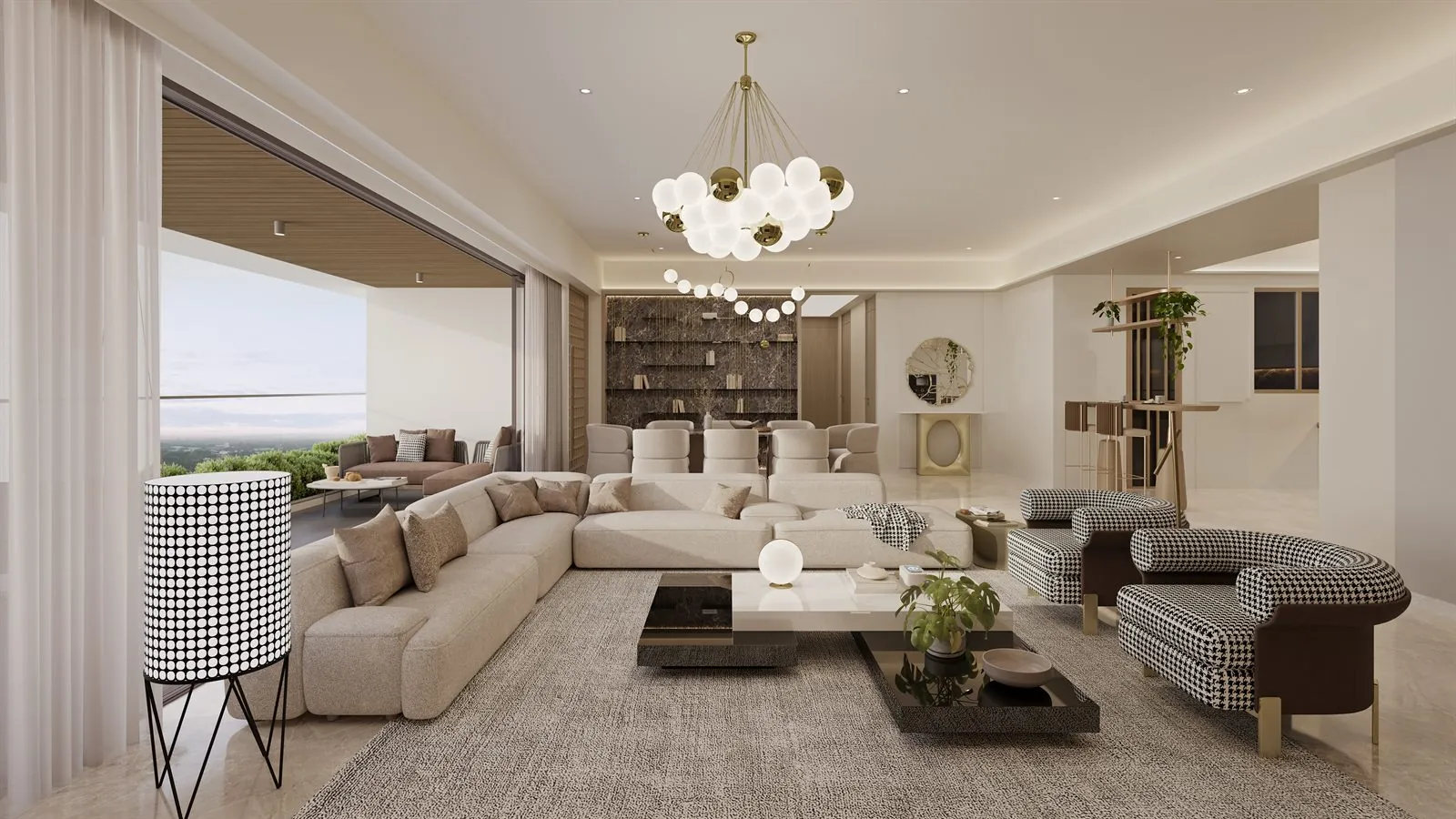 4 BHK living room