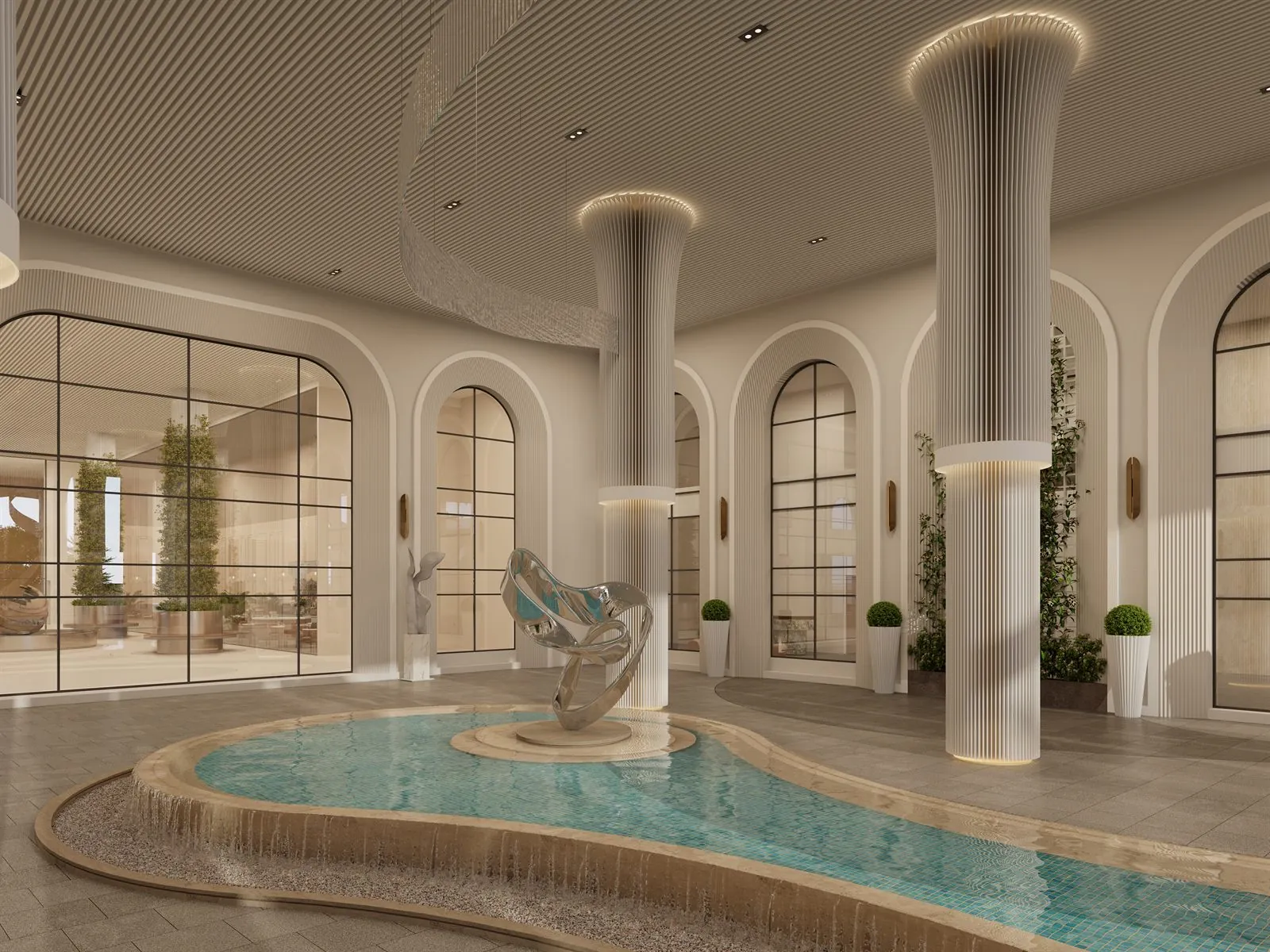 Entrance lobby water feature