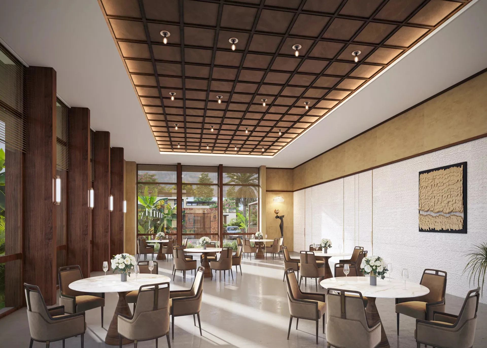 The clubhouse banquet room
