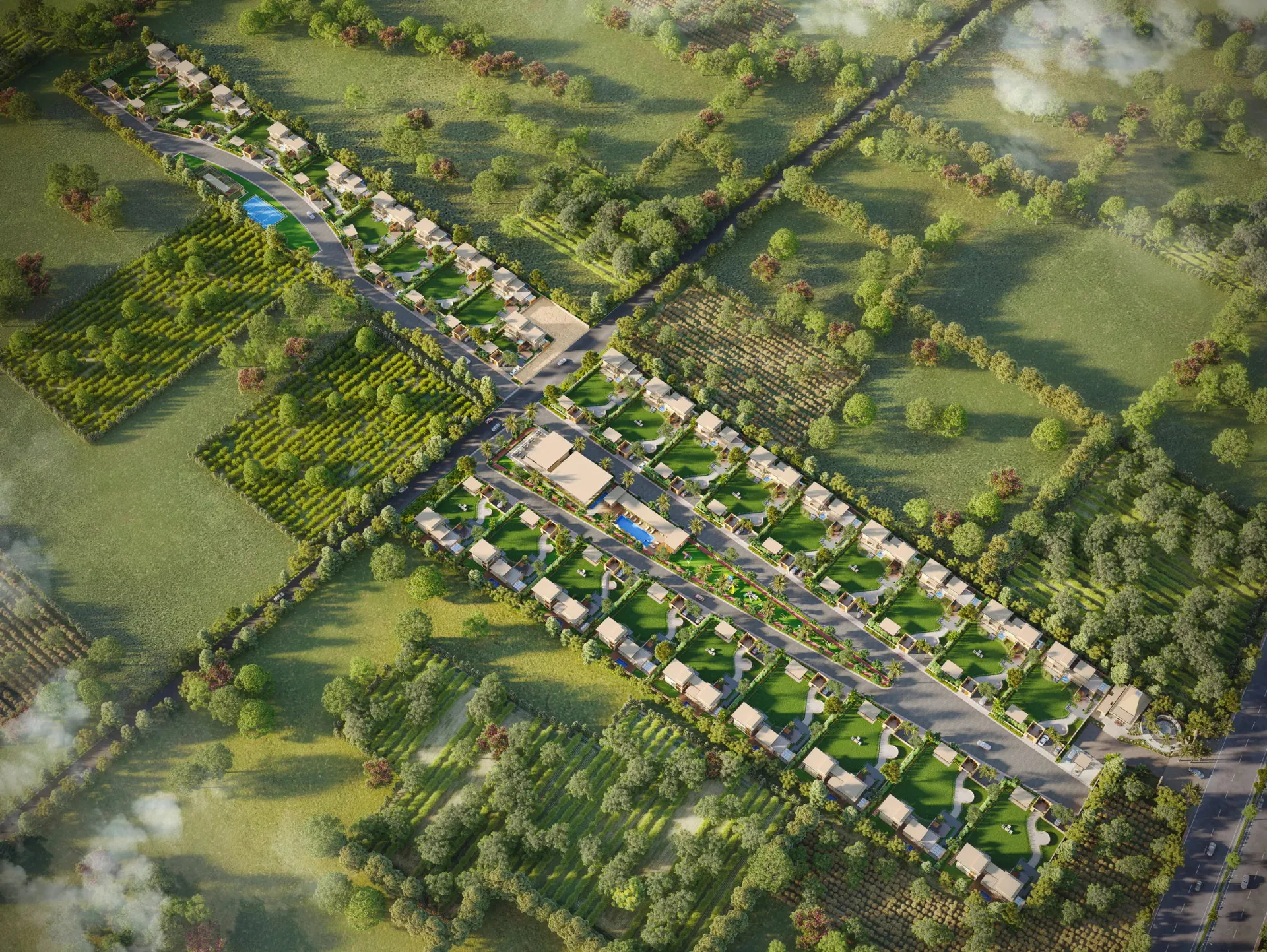 NB Relife from above, among the farmlands