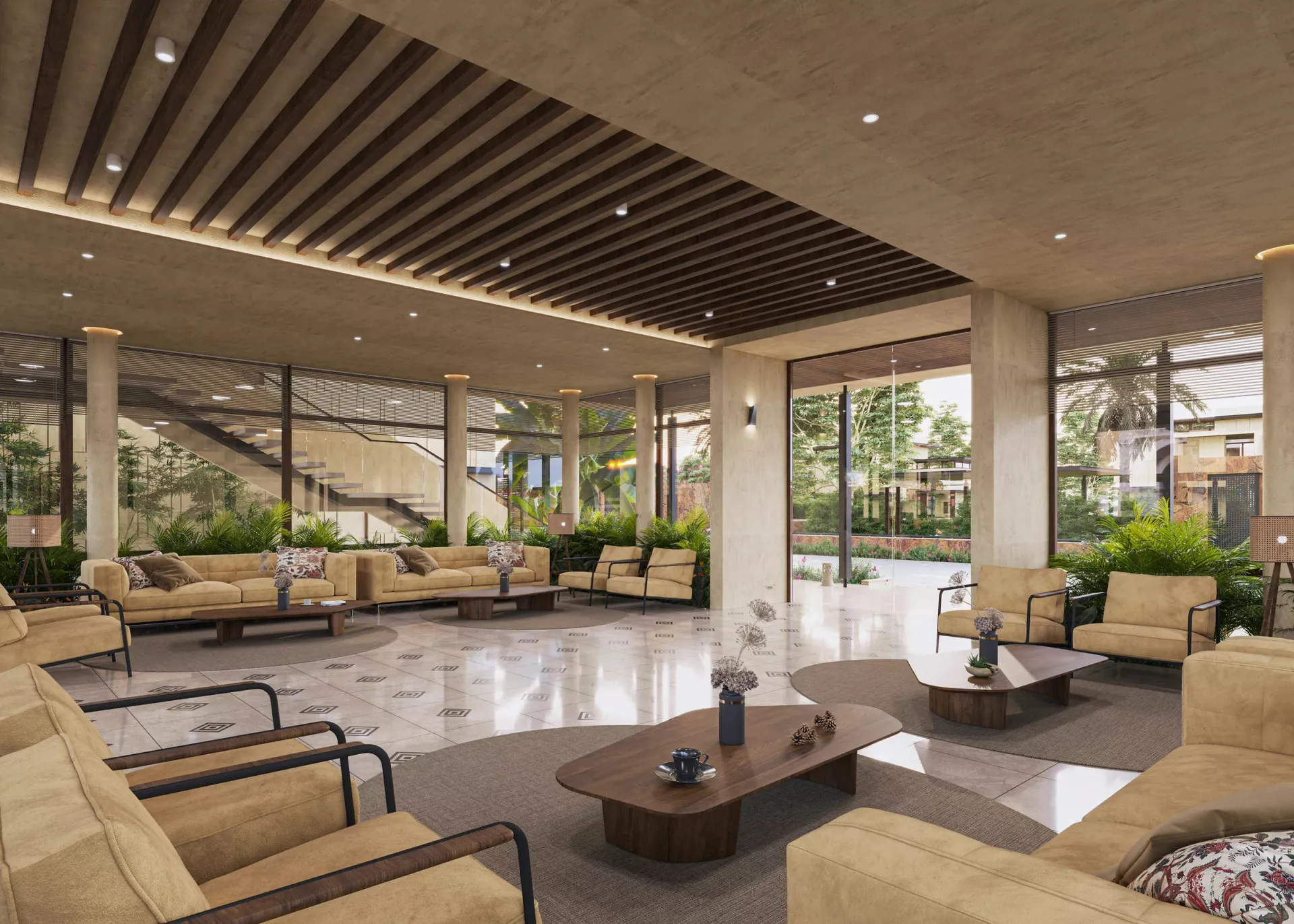 The clubhouse lounge